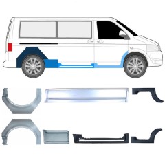 Opravný plech prahu + zadného blatníka pre Volkswagen Transporter T5 2003-2015 / Sada 11536