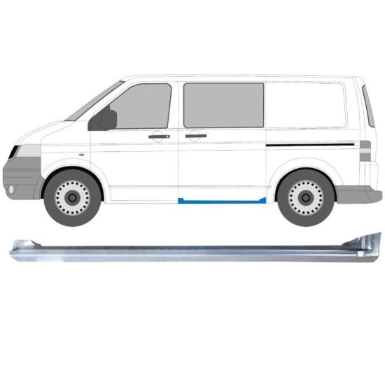 Kompletný prah posuvných dverí pre Volkswagen Transporter T5 2003-2015 / Ľavý 16976