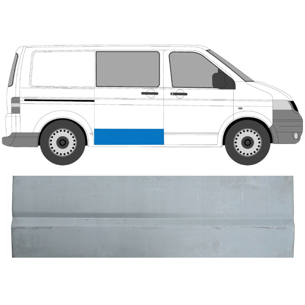 Opravný Plech Posuvných Dverí Vonkajší Pre Vw Transporter T5 2003-2015 / Pravá 7144