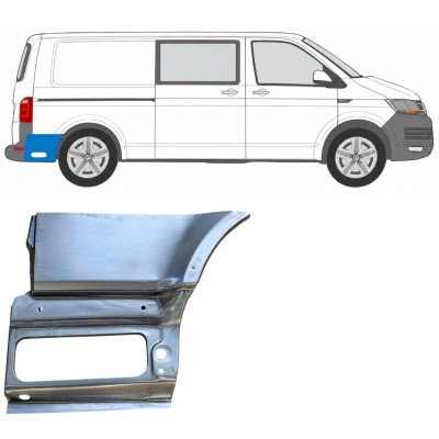 Opravný plech spodnej časti zadného blatníka za kolesom pre Volkswagen Transporter T6 2015-2024 / Pravá 17200