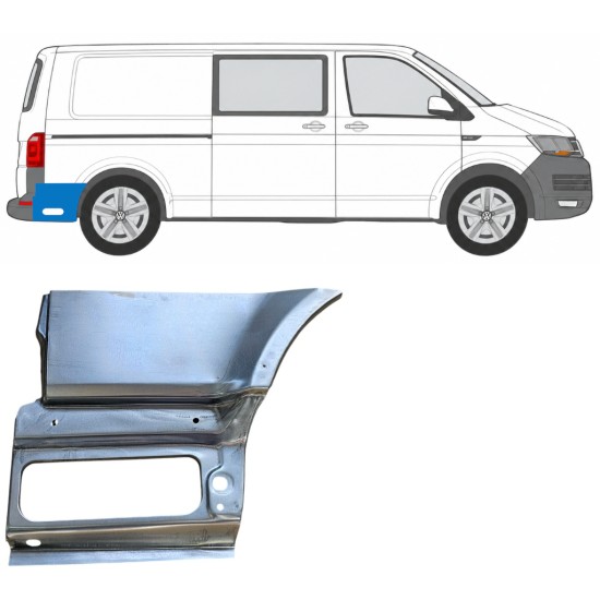 Opravný plech spodnej časti zadného blatníka za kolesom pre Volkswagen Transporter T6 2015-2024 / Pravá 17200