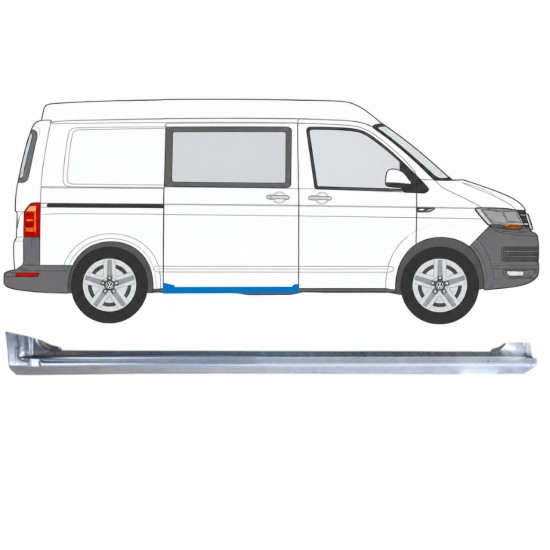 Kompletný prah posuvných dverí pre Volkswagen Transporter T6 2015-2024 / Pravá 17179