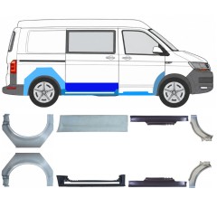 Opravný plech prahu + zadného blatníka pre Volkswagen Transporter T6 2015-2024 17135