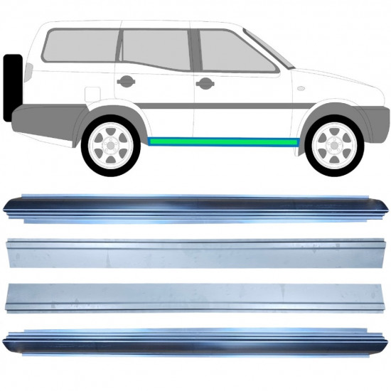 Opravný plech prahu vnútorný + vonkajší pre Nissan Terrano 1993-1999 / Sada 11964