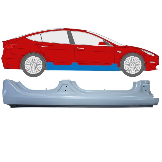 Kompletný prah pre Tesla Model 3 2017-2023 / Pravá 17286