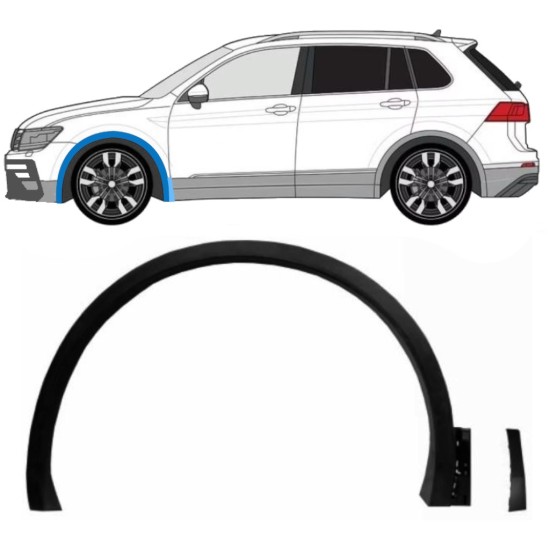 Bočná lišta predného blatníka pre Volkswagen Tiguan 2016-2024 R-Line / Ľavý / Sada 14853