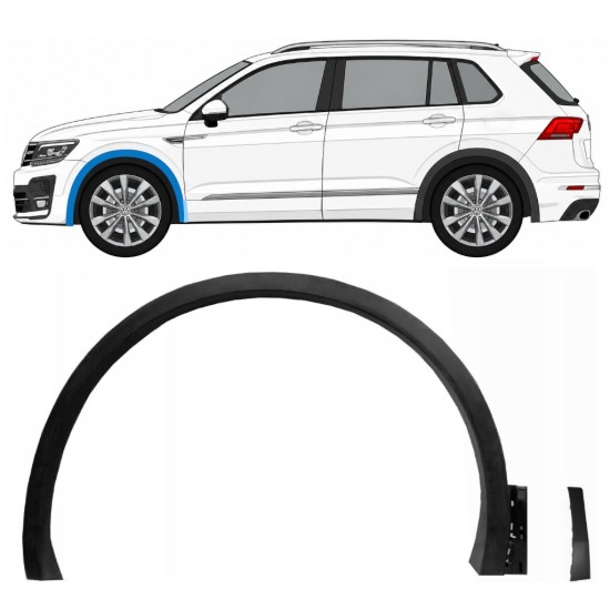 Bočná lišta predného blatníka pre Volkswagen Tiguan 2016-2020 R-Line / Ľavý / Sada 14853