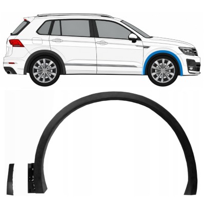 Bočná lišta predného blatníka pre Volkswagen Tiguan 2016-2020 R-Line / Pravá / Sada 14848