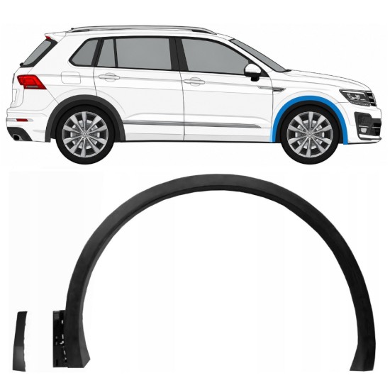 Bočná lišta predného blatníka pre Volkswagen Tiguan 2016-2020 R-Line / Pravá / Sada 14848