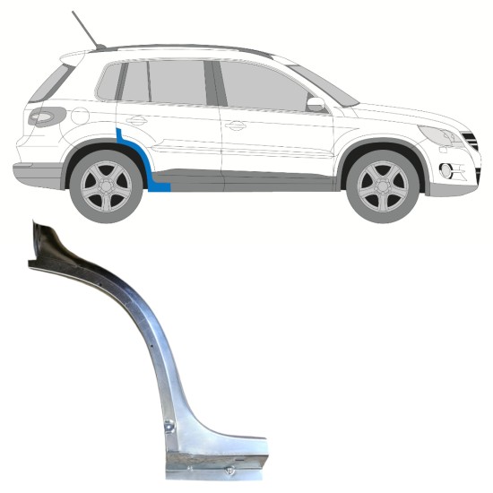 Opravný plech zadného blatníka predná časť pre Volkswagen Tiguan 2007-2016 / Pravá 15783