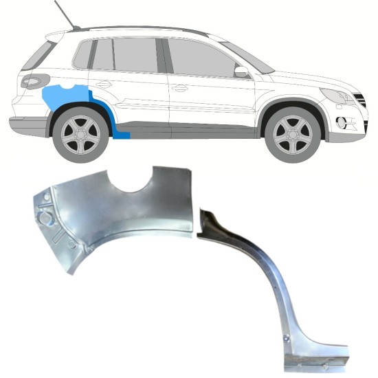 Lem zadného blatníka pre Volkswagen Tiguan 2007-2016 / Pravá / Sada 15787