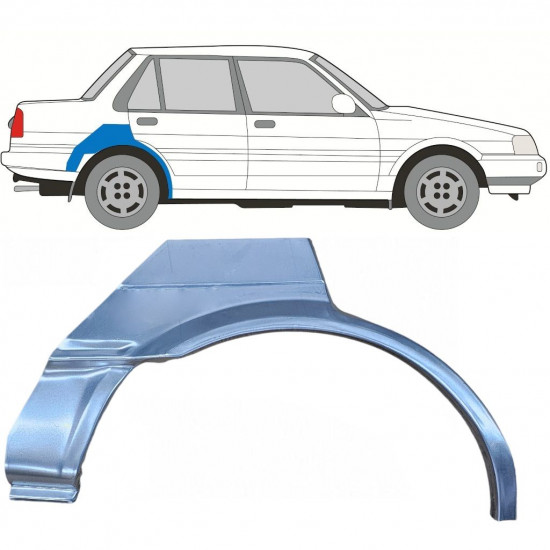 Lem zadného blatníka pre Toyota Corolla 1983-1988 / Pravá 7692