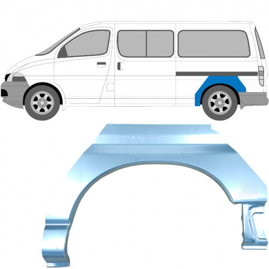 Lem zadného blatníka pre Toyota Hiace 1995-2006 / Ľavý 7069