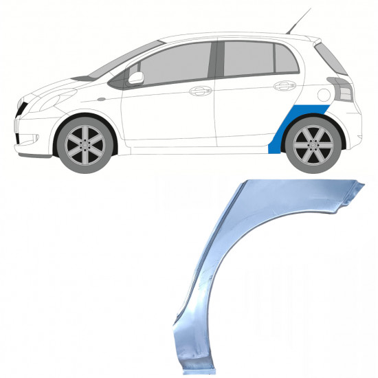 Lem zadného blatníka pre Toyota Yaris 2006-2011 / Ľavý 8312