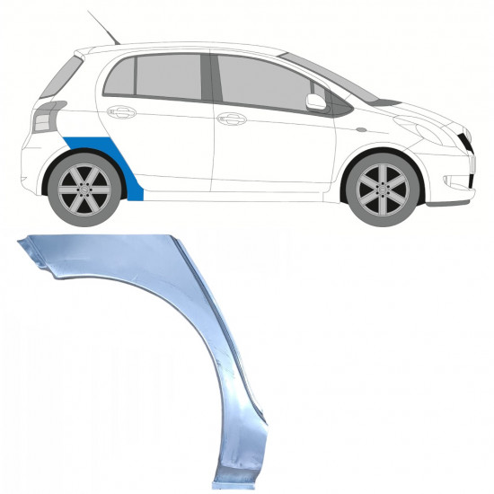 Lem zadného blatníka pre Toyota Yaris 2006-2011 / Pravá 8311