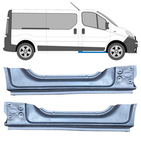 Opravný plech prahu pre Opel Vivaro / R Trafic 2001- / Ľavá+Pravá / Sada 9654