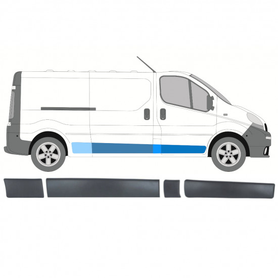 Sada líšt pre Renault Trafic Opel Vivaro Primastar 2001-2014 / LWB / Pravá /  8571