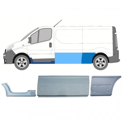 Opravný plech sada pre Renault Trafic Opel Vivaro 2001-2014 / LWB / Ľavý /  11107