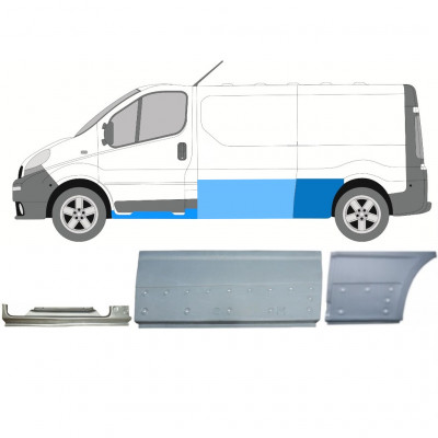 Opravný plech sada pre Renault Trafic Opel Vivaro 2001-2014 / LWB / Ľavý /  11106