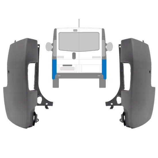 Zadný roh nárazníka pre Renault Trafic 2001-2014 / Ľavá+Pravá / Sada 9944