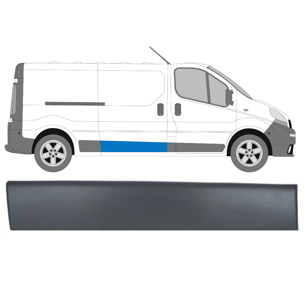 Bočná Lišta Posuvných Dverí Pre Renault Trafic 2001-2014 / Pravá 8203