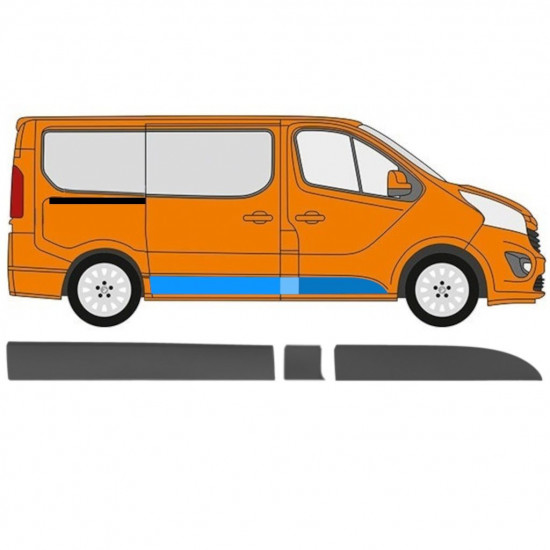 Bočná lišta pre Renault Trafic 2014- / SWB / Pravá / Sada 11256