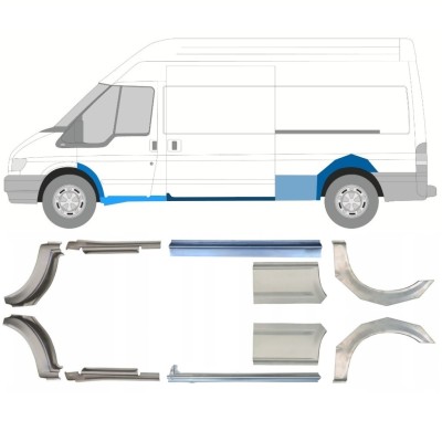 Opravný plech prahu + zadného blatníka pre Ford Transit 2000-2013 / Sada 12677