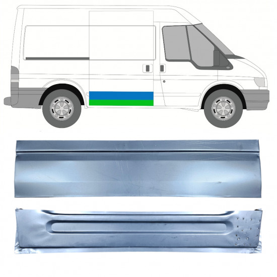 Opravný plech posuvných dverí vnútorný + vonkajší pre Ford Transit 2000-2013  / SWB / Pravá /  12664