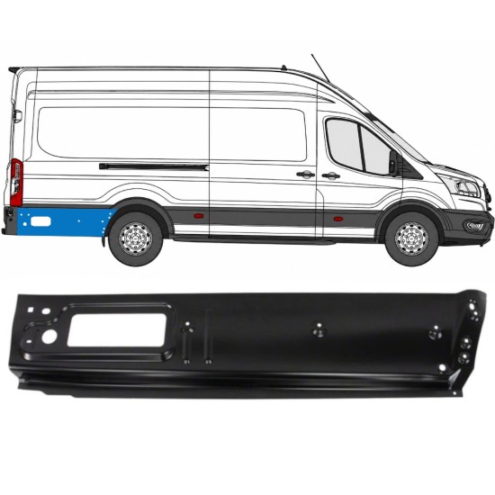 Opravný plech zadného blatníka zadná časť pre Ford Transit 2014- 2014-2026 / Pravá 17088