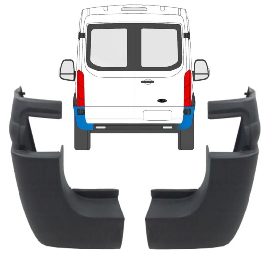 Zadný roh nárazníka pre Ford Transit 2014- / Ľavá+Pravá / Sada 9731