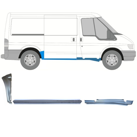 Opravný plech sada pre Ford Transit 2000-2013 / Pravá / 15019 Opravný plech sada pre Ford Transit 2000-2013 / Pravá / 15019