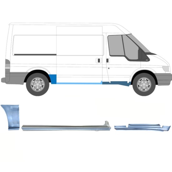 Opravný plech sada pre Ford Transit 2000-2013  / MWB / Pravá /  12434