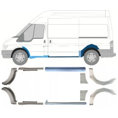 Opravný plech prahu + zadného blatníka pre Ford Transit 2000-2013 / Sada 12676