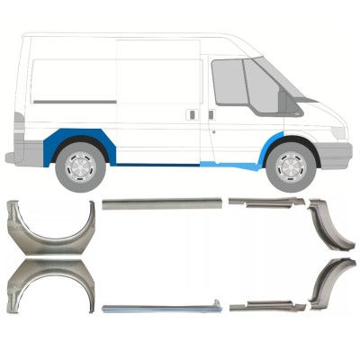 Opravný plech prahu + zadného blatníka pre Ford Transit 2000-2013 / Sada 9694