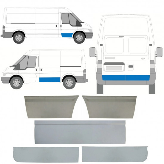 Opravný plech dverí pre Ford Transit 2000-2013 / Sada 11390