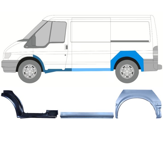 Opravný plech sada pre Ford Transit 2000-2013 / Ľavý / 15023