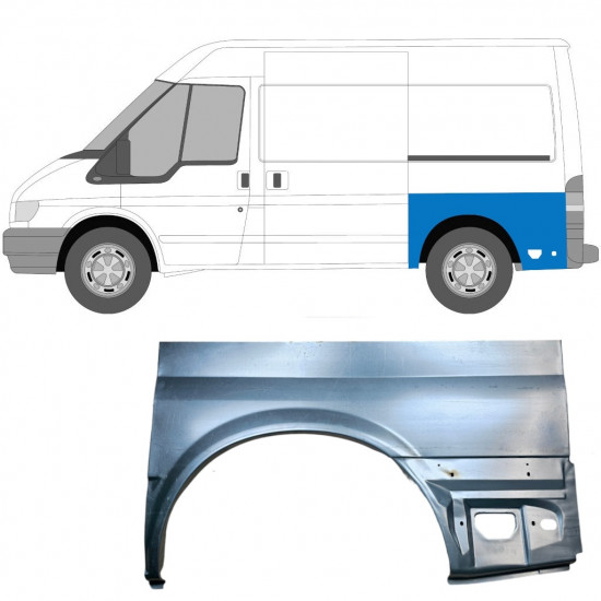 Lem zadného blatníka pre Ford Transit 2000- / SWB / Ľavý 7161