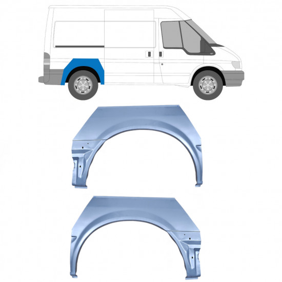 Lem zadného blatníka pre Ford Transit 2000- / SWB / Ľavá+Pravá / Sada 10086