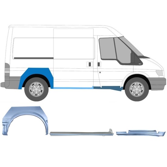 Opravný plech sada pre Ford Transit 2000-2013  / SWB / Pravá /  12432
