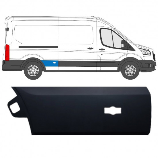 Bočná lišta zadného blatníka pre Ford Transit 2014-  / LWB / Pravá 11688