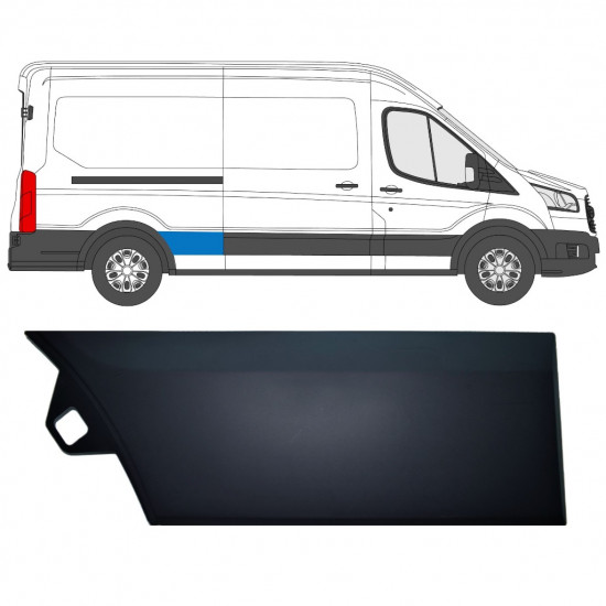 Bočná lišta zadného blatníka pre Ford Transit 2014-  / LWB / Pravá 11686