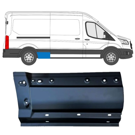 Opravný plech zadného blatníka predná časť pre Ford Transit 2014- / Pravá 15346