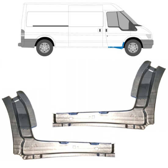 Opravný plech prahu vnútorný pre Ford Transit 2000-2013 / Ľavá+Pravá / Sada 11909