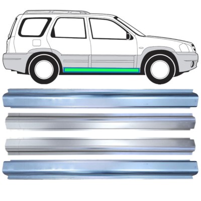 Opravný plech prahu + opravný plech vnútorného prahu pre Mazda Tribute 2001-2008 / Ľavá+Pravá 15599