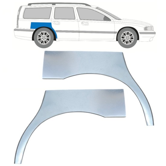 Lem zadného blatníka pre Volvo S70 V70 2000-2007 / Ľavá+Pravá / Sada 17213