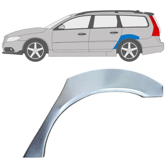 Lem zadného blatníka pre Volvo V70 2007-2016 / Ľavý 17215