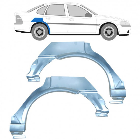 Lem zadného blatníka pre Opel Vectra 1995-2002 / Ľavá+Pravá / Sada 9197