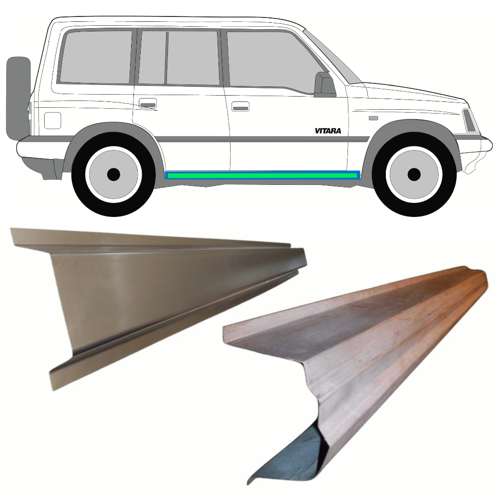 Opravný Plech Prahu Vnútorný + Vonkajší Pre Suzuki Vitara 1988-1998 / Vľavo = Vpravo (Symetrické) / Sada 8596