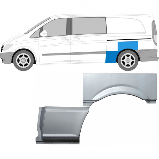 Lem zadného blatníka pre Mercedes Vito 2003-2010 / Ľavý / Sada 9276