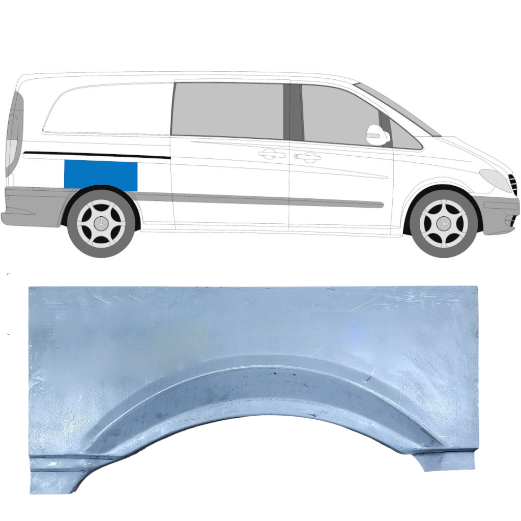 Lem Zadného Blatníka Pre Mercedes Vito W639 2003-2014 / Pravá 5184